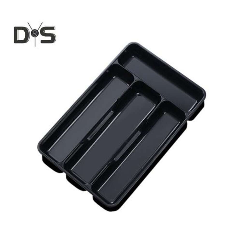 (black, S) 1/2pcs Drawer Organizer Expandable Kitchen Tray For Utensils Adjustable Flatware Holder With 4/6 Compartments Cutlery Storage Divider For Spatulas