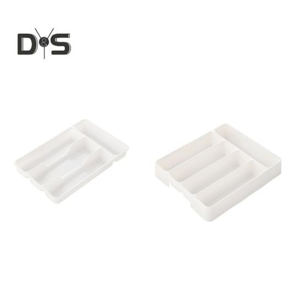(white, 1 Set) 1/2pcs Drawer Organizer Expandable Kitchen Tray For Utensils Adjustable Flatware Holder With 4/6 Compartments Cutlery Storage Divider For Spatulas