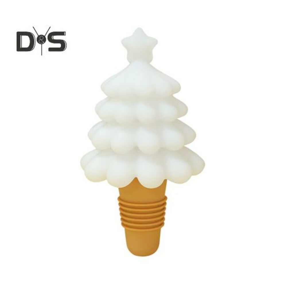 (white) Silicone Wine Stopper Christmas Tree Wine Cork Reusable Bottle Seal Leak-proof Wine Accessories Gifts For Wine Lovers