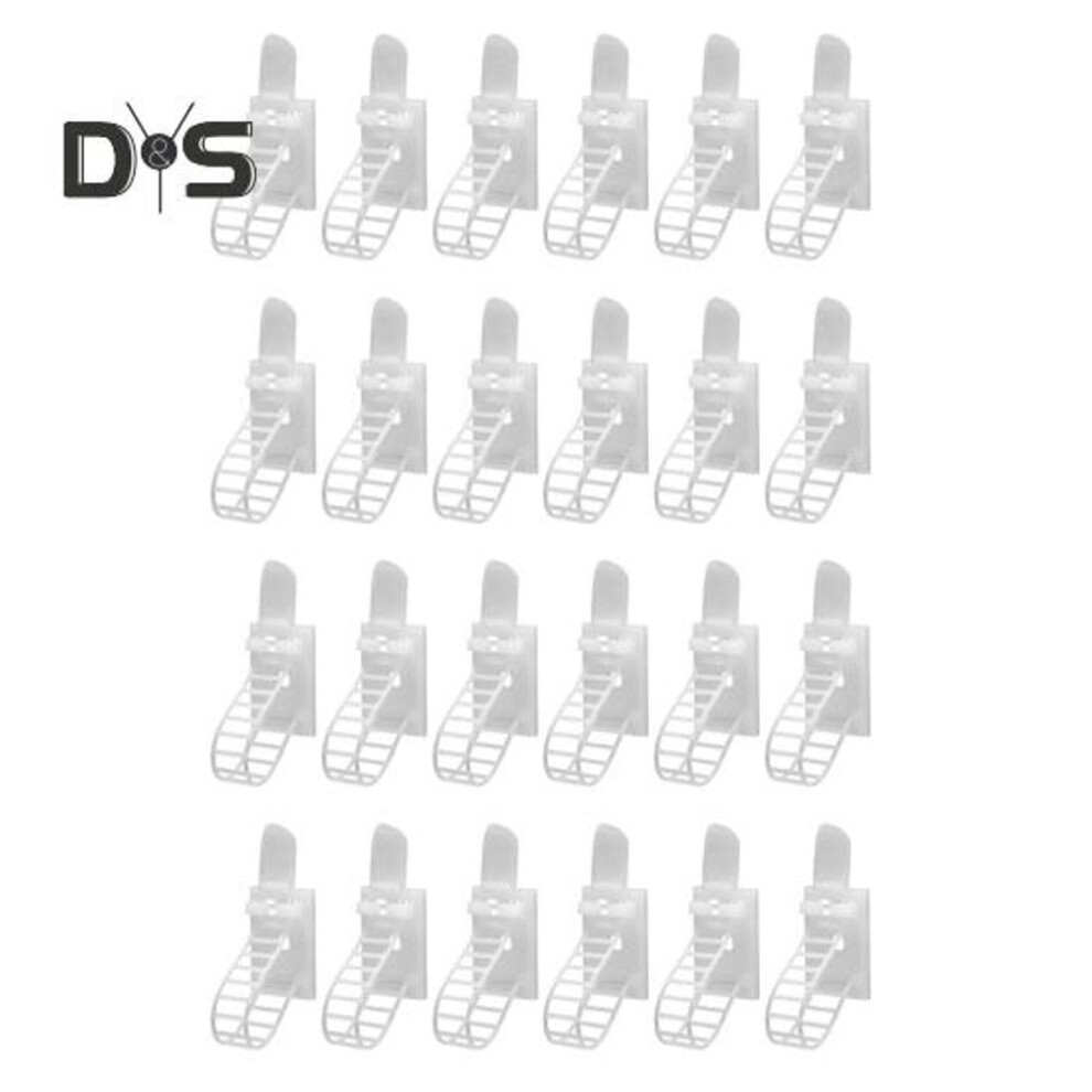 (white, 24PCS) 24/48pcs Christmas Garland Hanger Adjustable Garland Hooks Ties Christmas Stocking Holder Reusable Adhesive Straps For Fireplace Window Decor