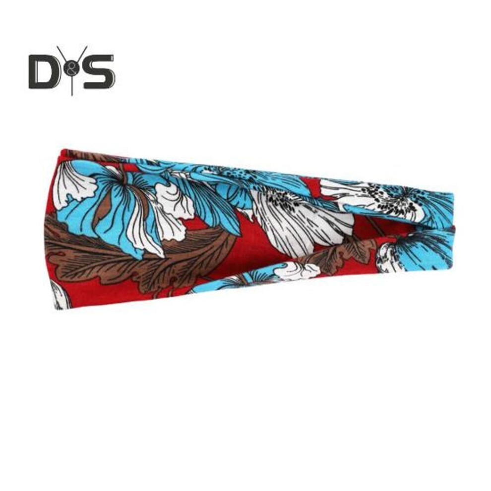 (as the picture, C) Bohemian Hair Band Boho Style Retro Pattern Wide Headband High Elasticity Sweat Absorbing Printed Design Headband