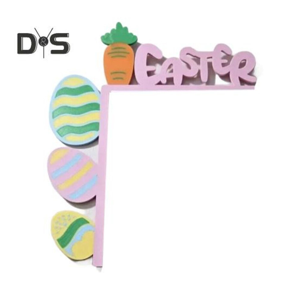 (as the picture, F) Easter Bunny Door Corner Decoration Farmhouse Rustic Colorful Egg Carrot Rabbit Ears Door Frame Sign Front Door Edge Topper Ornament