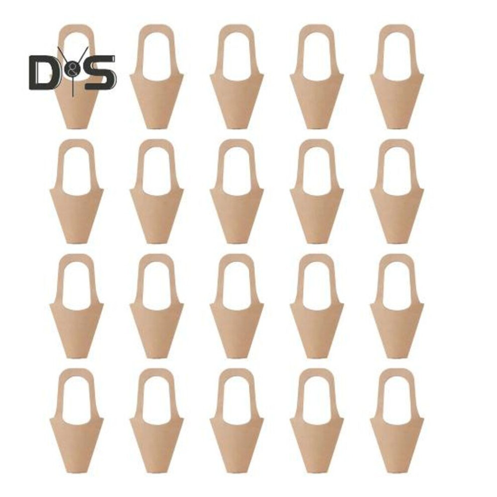 (as the picture, S) 20 Pcs Kraft Paper Bouquet Bags With Handle Flowers Wrapping Gift Bags 3 Sizes Floral Gift Bags Cone Shape Handheld Flower Diy Bags For Weddings