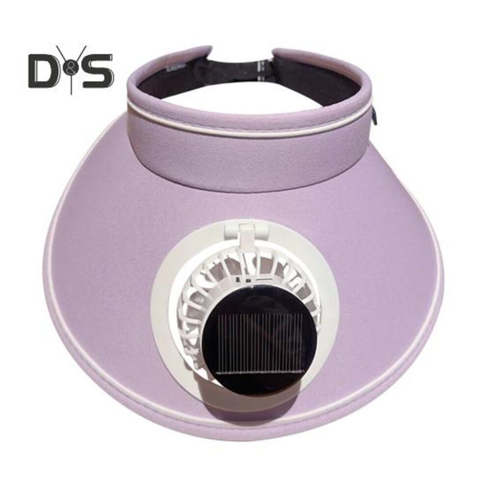 (light purple) Sun Hat with Fan for Men And Women Outdoor Visor Hat with Solar/USB Powered Fan UV Protection Wide Brim Cooling Hat for Camping Fishing