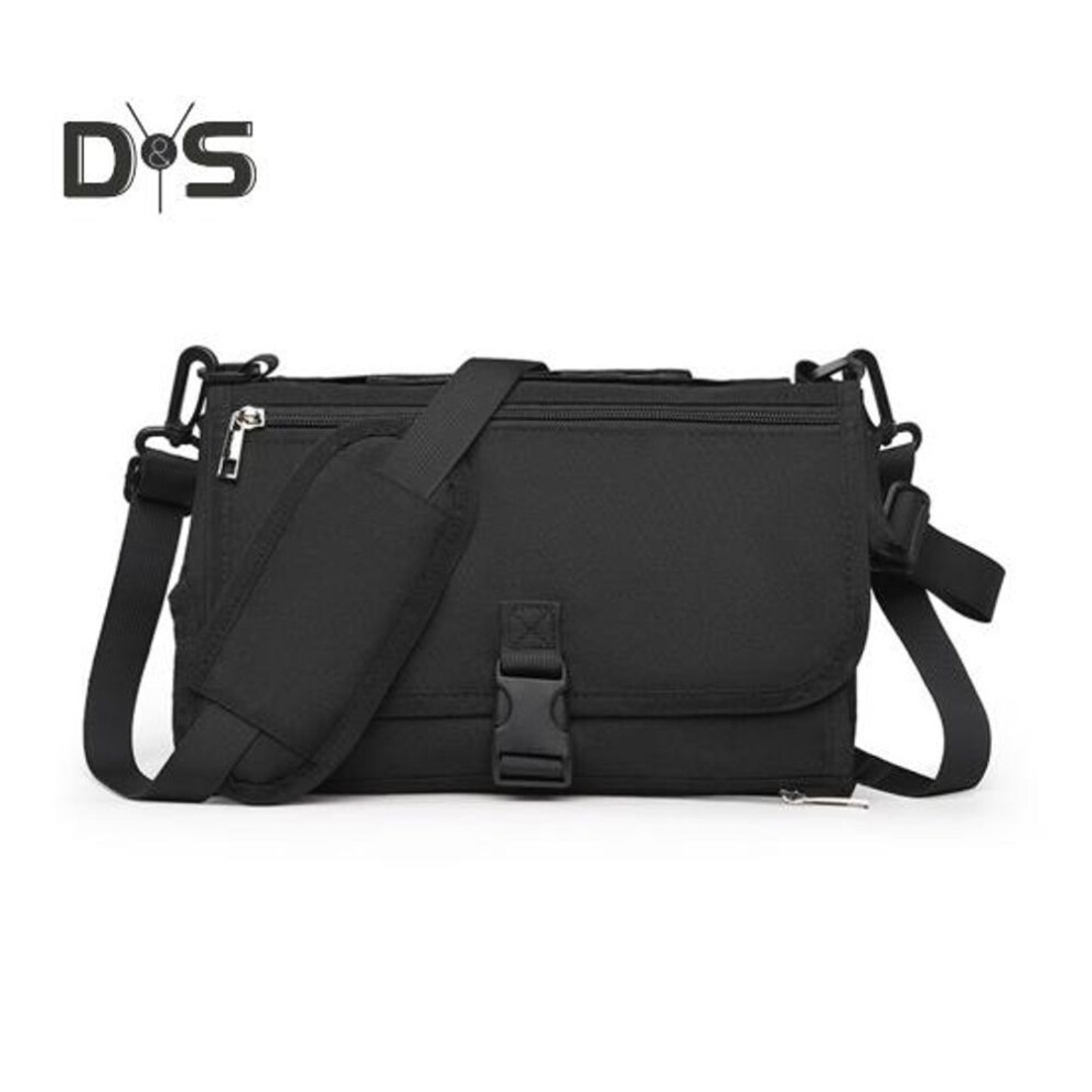 (black) Portable Baby Diaper Changing Pad With Zipper Wipes Pocket Waterproof Oxford Cloth Travel Newborn Girls Boys Travel Changing Mat Storage Bag