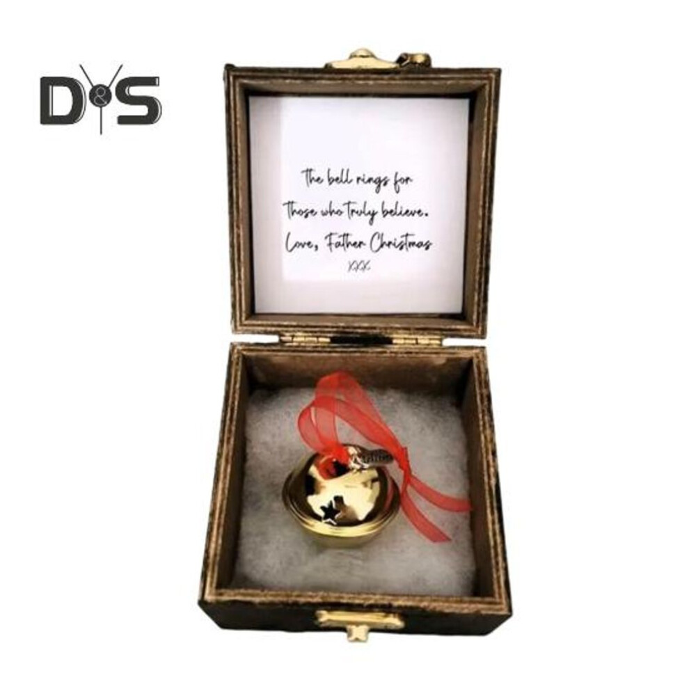 (golden, B) Christmas Magical Faith Bell Vintage Iron Bell Decoration Christmas Souvenir Bell In Wooden Box For Tree Home Parties Decor