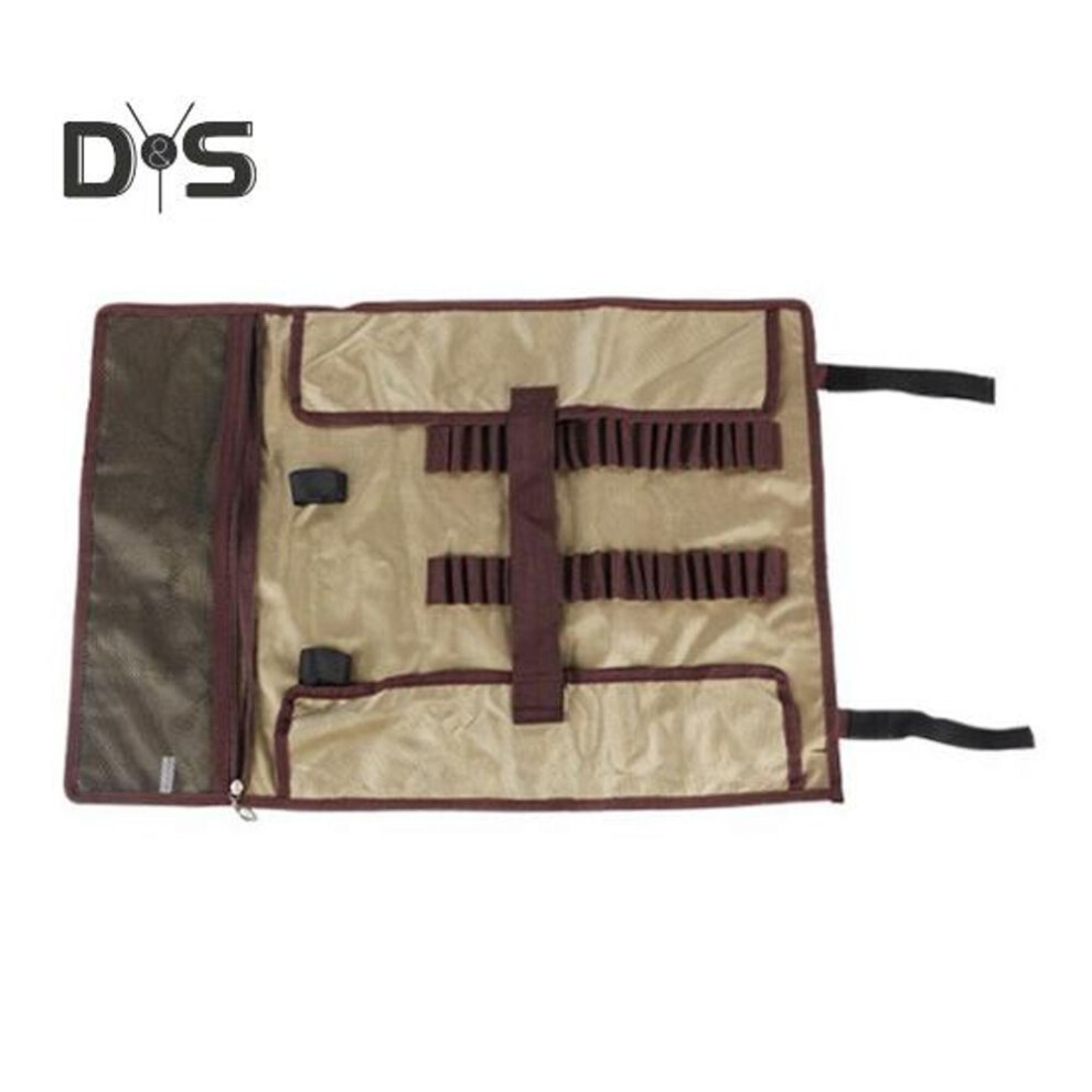 (khaki) Outdoor Tent Stake Storage Bag with Mesh Pocket Foldable Waterproof Hiking Hunting Camping Tools Tent Peg Nail Windproof Rope Organizer Pouch