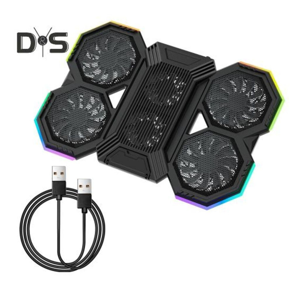 Laptop Radiator Cooler Stand With Rgb Lighting Height Adjustable Low Noise Portable Notebook Stand Gaming Laptop Cooling Pad
