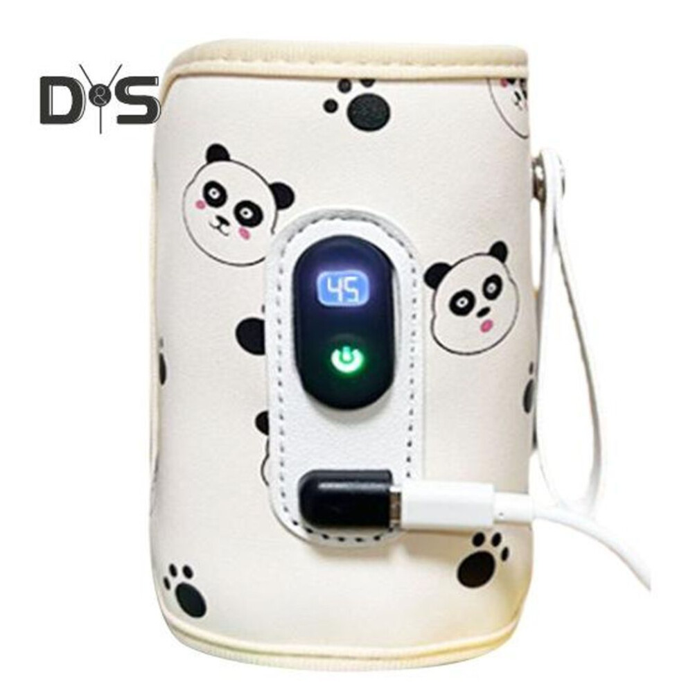 (beige) Baby Bottle Warmer Rechargeable Portable Type-C Charging 21 Mode Temperature Adjustable with LED Display Great Heat Retention On-the-go Baby Milk