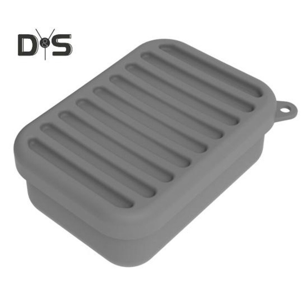 (grey) Leak-Proof Silicone Travel Soap Case with Drainage Lid Compact Design Portable Bar Soap Container Soap Holder