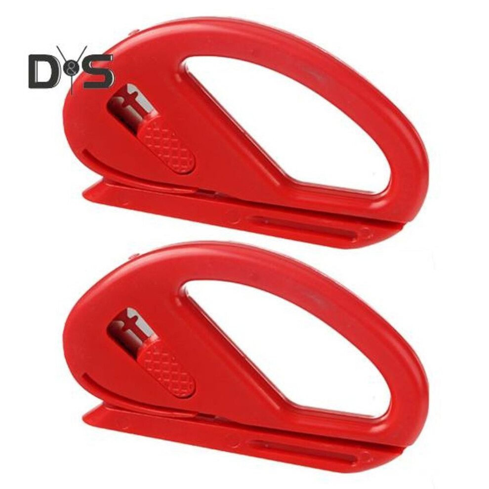 (red, 2pcs) 1/2pcs Safety Cutter Tool Film Cutter Hidden Blade Wrapping Paper Trimmer Easy Sliding Packaging Paper Roll Cutter