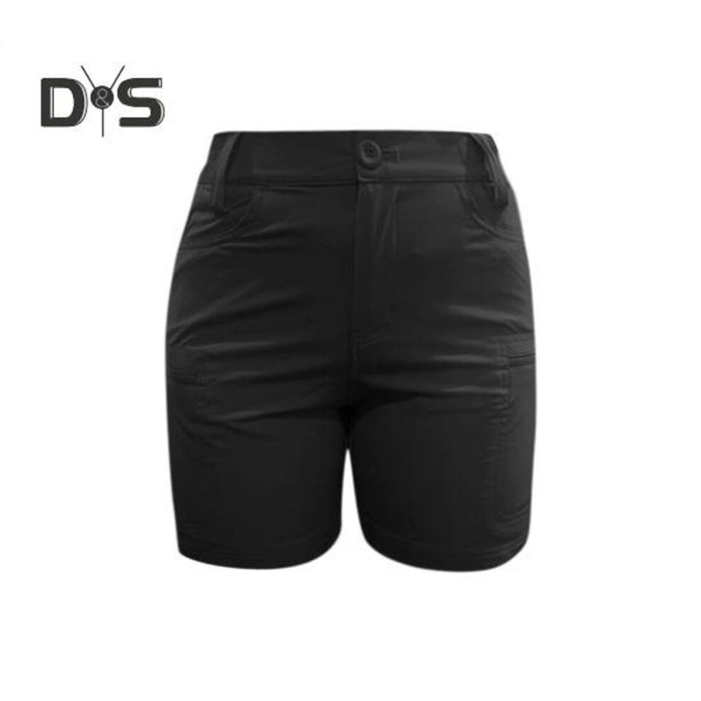 (black, XXL) Women's Bermuda Cargo Shorts Elastic High Waist Hiking Shorts With Pockets Casual Quick Dry Golf Shorts For Summer Outdoor Activities