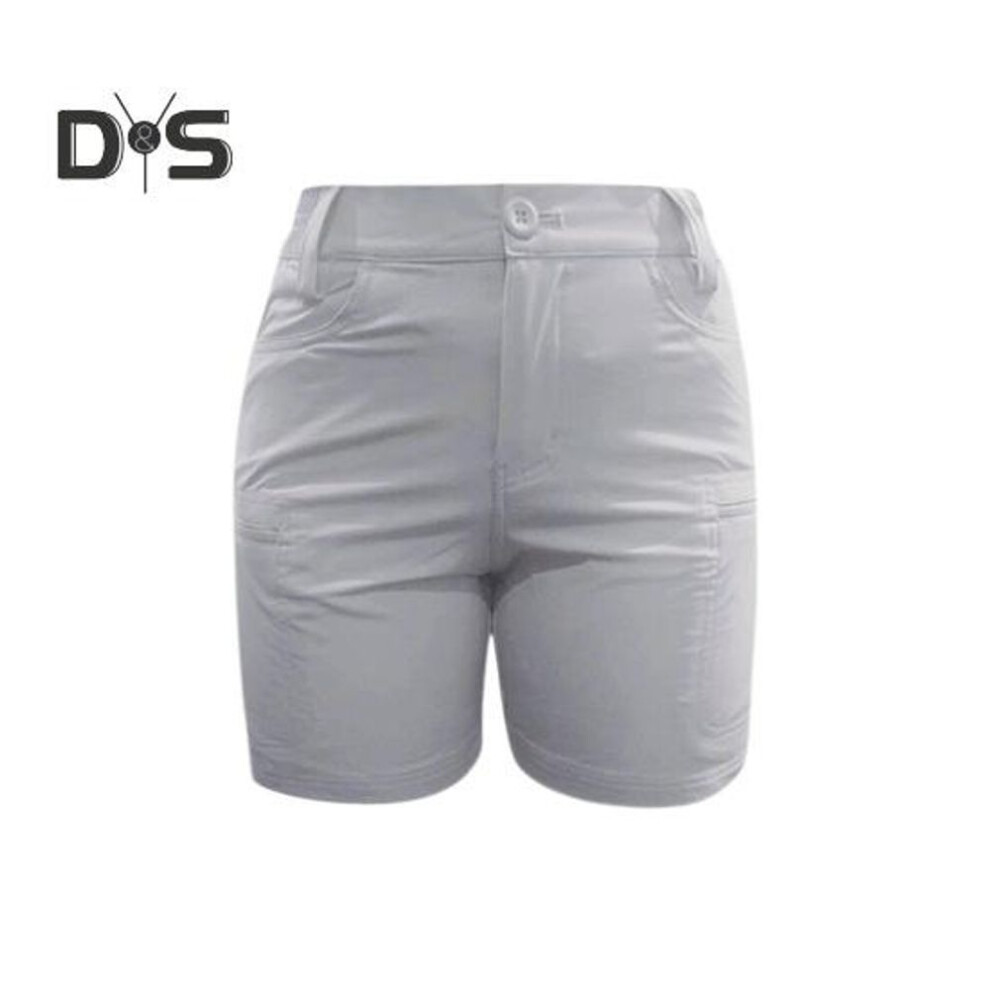 (grey, L) Women's Bermuda Cargo Shorts Elastic High Waist Hiking Shorts with Pockets Casual Quick Dry Golf Shorts for Summer Outdoor Activities