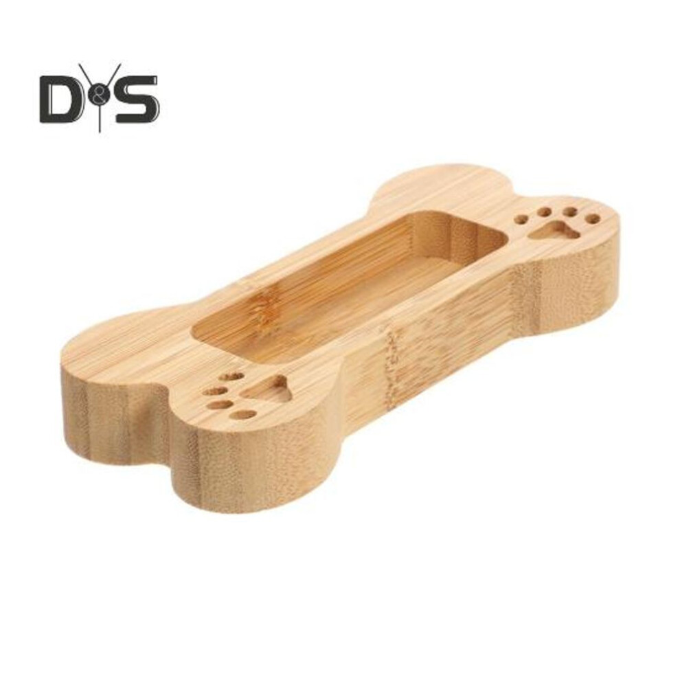 Desktop Business Card Holder Dog Bone Shape Curved Thick Wooden Stable Anti-slip Hospital Card Display Stand Office Card Organizer
