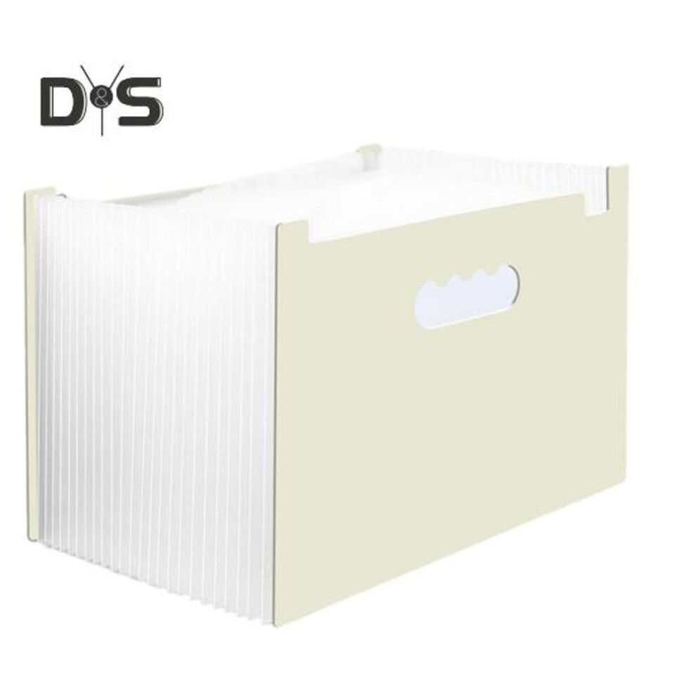 (light yellow) 25-pocket Accordion File Folder Waterproof Expandable Documents Organizer With Colored Labels Vertical Document Storage Organizer For Home Office