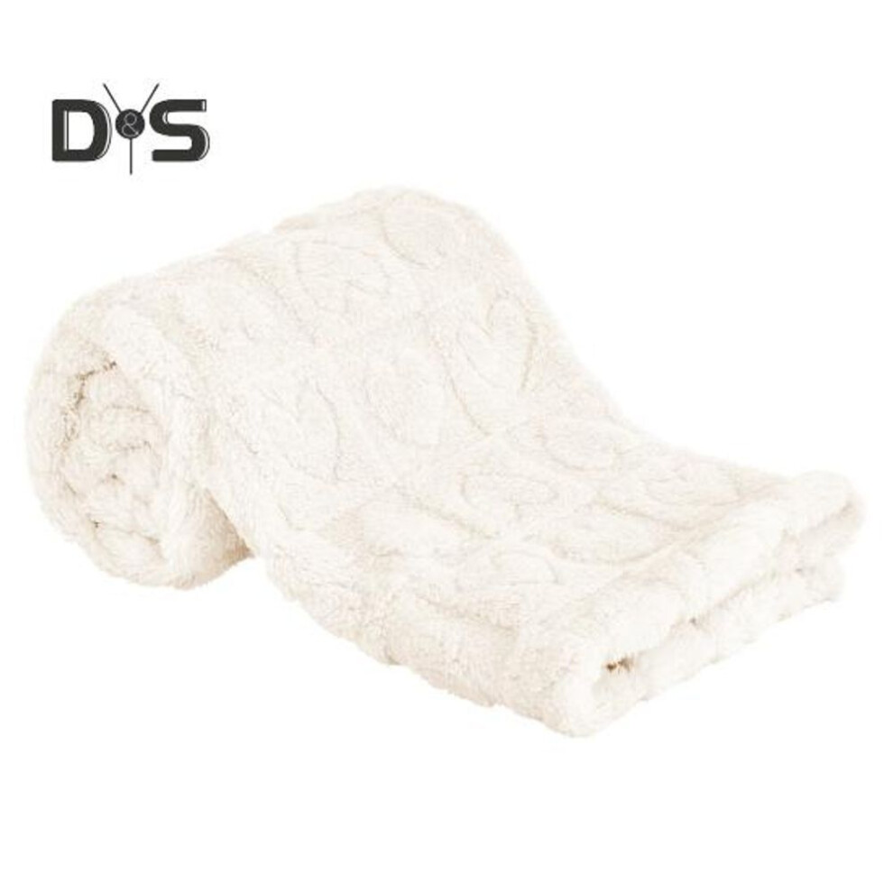 (beige) Baby Blanket Fluffy Plush Soft Touch Heat Pattern Solid Color All Season Comfort Boys Girls Indoor Outdoor Use Sleeping Nap Nursery Blanket