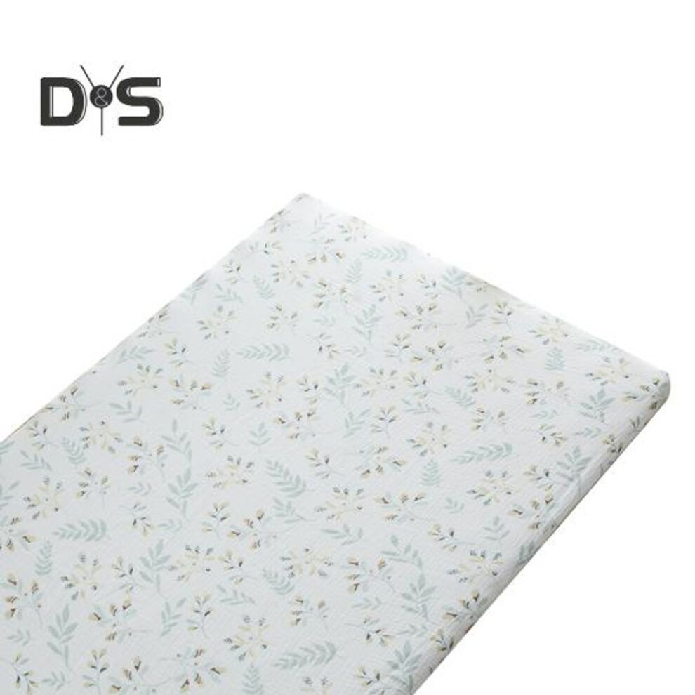 (A, as the picture) Baby Crib Bedspread With Elastic Band Floral Print Double-layer Gauze Moisture-wicking Fitted Mattress Wrapping Cover Anti-slip Toddler Bed Sheet