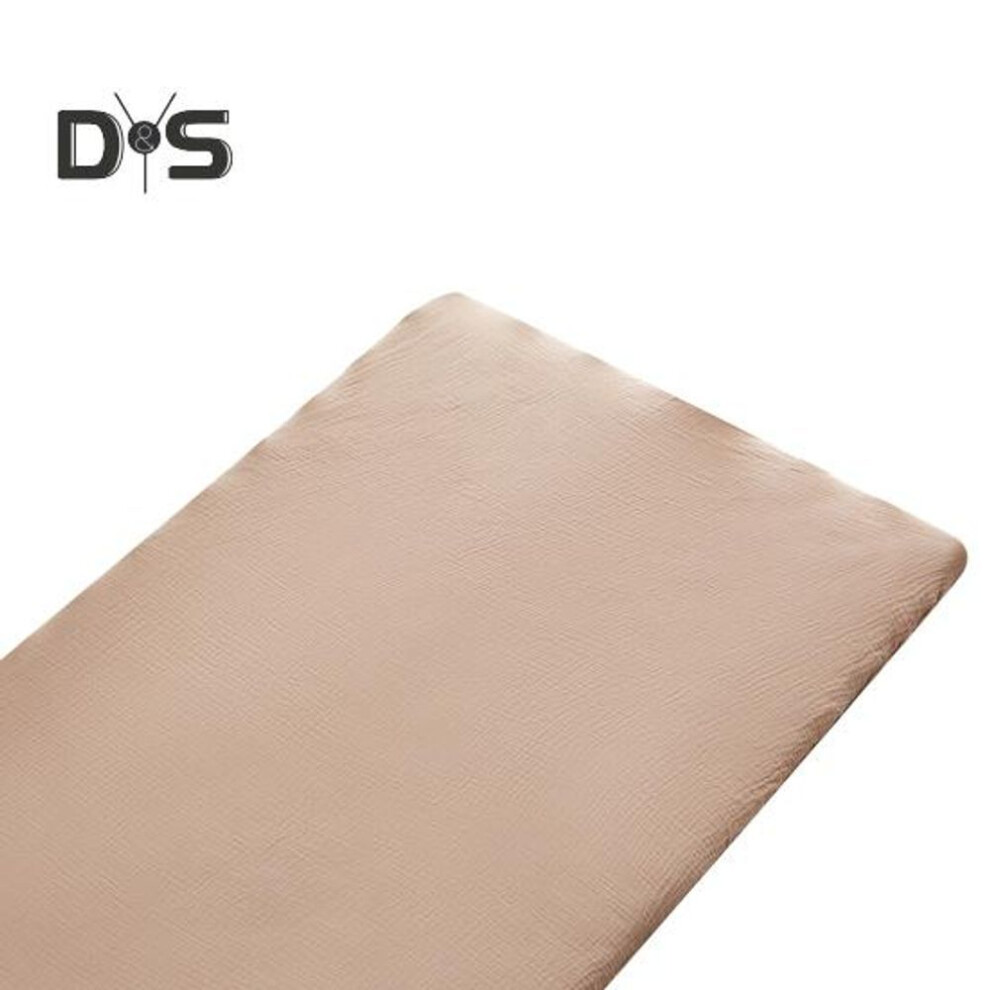 (D, as the picture) Baby Crib Bedspread With Elastic Band Floral Print Double-layer Gauze Moisture-wicking Fitted Mattress Wrapping Cover Anti-slip Toddler Bed Sheet