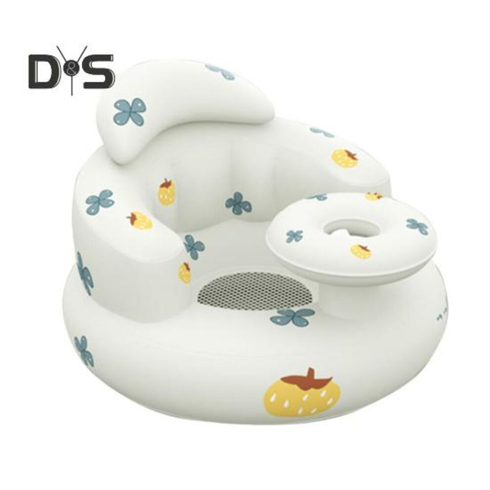 (as the picture, B) Inflatable Baby Stool Leakproof Cartoon Bear Print Infant Support Seat Travel Baby Bath Feeding Chair Keep Safe Toddler Little Kids Floor Seat