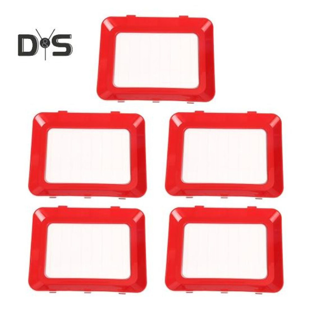 (red, 5pcs) 5pcs Creative Food Preservation Tray Stacking Food Storage Trays With Stretch Lid Keep Food Freshness Multipurpose Food Storage Container