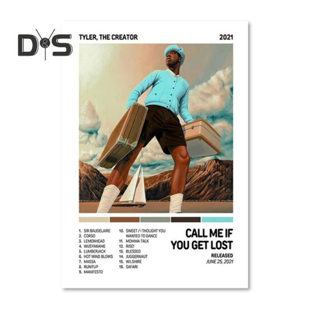 (as the picture, 30x40cm A) The Creator Poster Rapper Music Album Call Me If You Get Lost Canvas Poster Aesthetic Wall Art for Teens Room Bedroom Dorm Office Decor