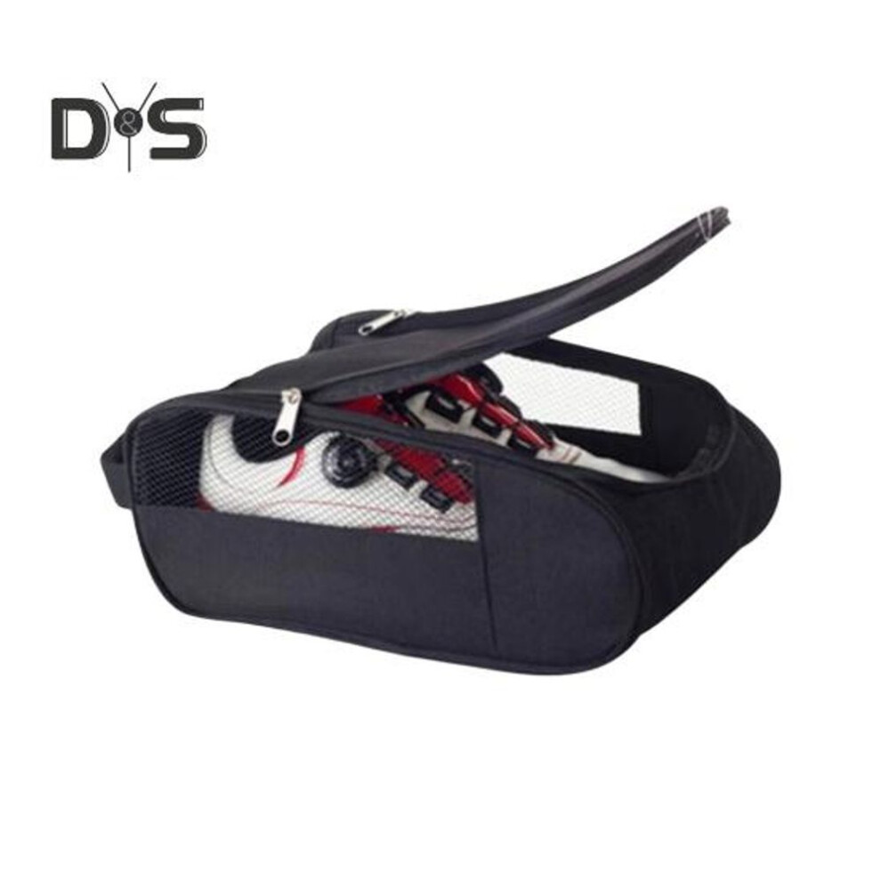 (black, B) Golf Shoe Bag Zippered Outdoor Shoe Carrier Bags Travel Sports Shoe Carrier Tote Bags Golf Accessories for Men And Women