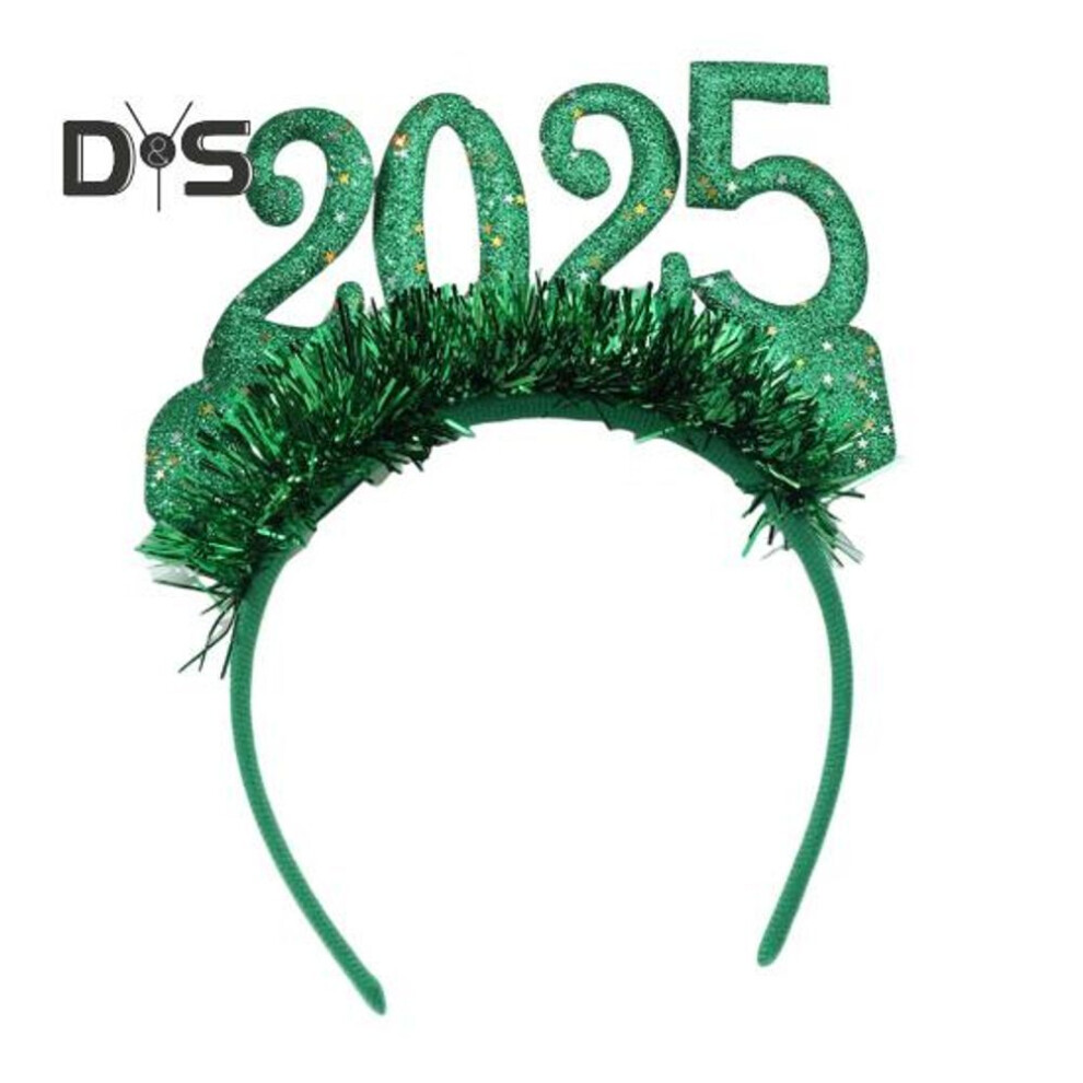 (green) 2025 Headband Shiny Glitter New Year Celebrations Music Festivals Lightweight Hair Hoop Hair Accessory