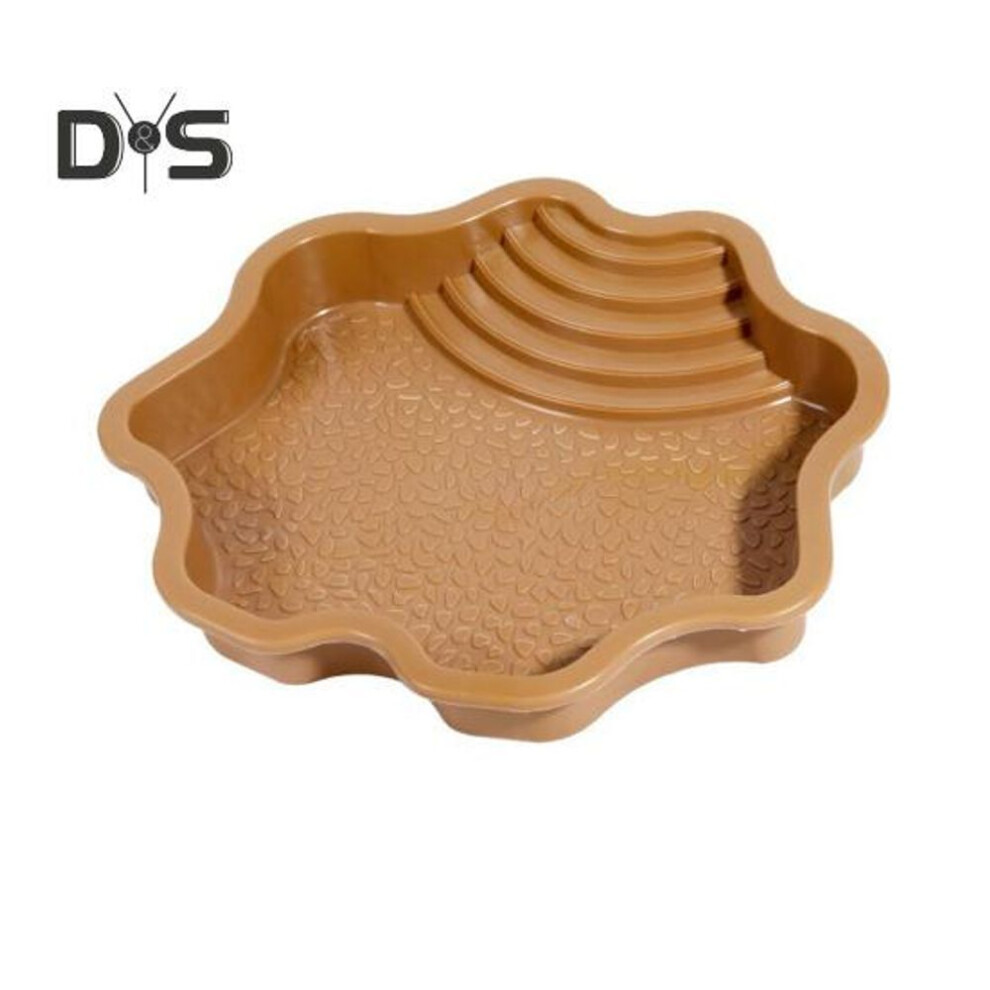 (dark yellow) Reptile Bathing Pool Large Tortoise Feeding Dish Water Bowl With Ramp Aquarium Ornament For Lizard Gecko Snake Turtle Bearded Dragon