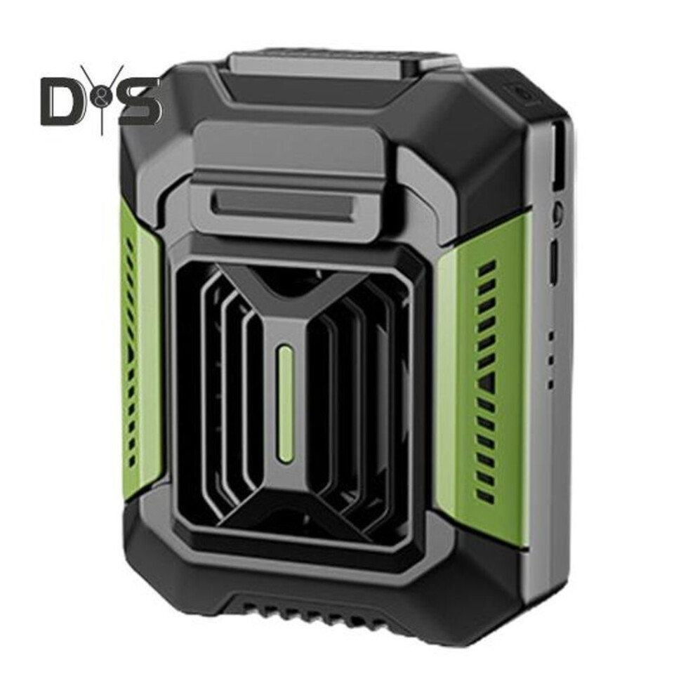 (green, A) Waist Hanging Cooling Fan 3 Levels Adjustable Waterproof Portable Multifunctional LED Flashlight Power Bank Mini Air Conditioner Belt Fan