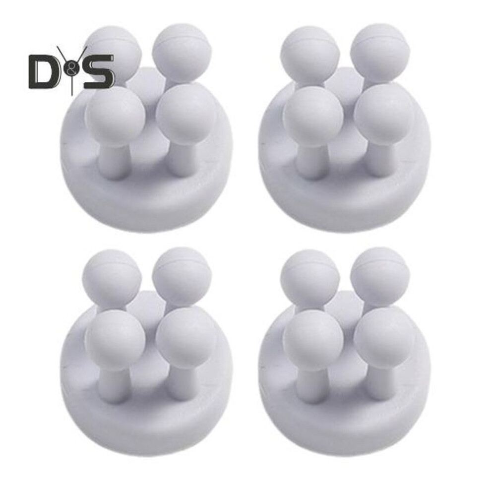(grey) 4Pcs Silicone Toothbrush Holder Multi-Function Hooks Simple Installation Self-Adhesive Single Toothbrush Hooks