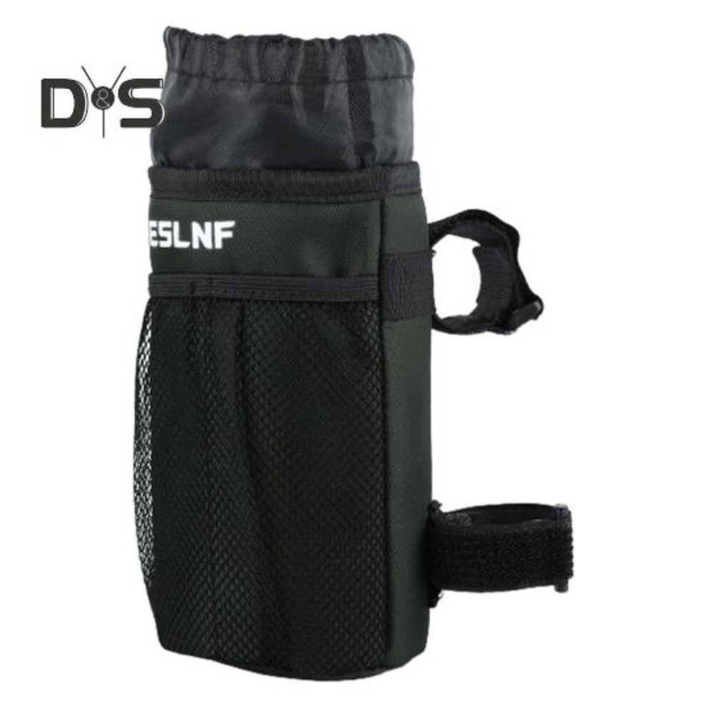 (green) Bicycle Water Bottle Bag Adjustable Drawstring Waterproof Thermal Road Mountain Bicycle Drinking Bottle Storage Pouch Cycling Bike Accessories