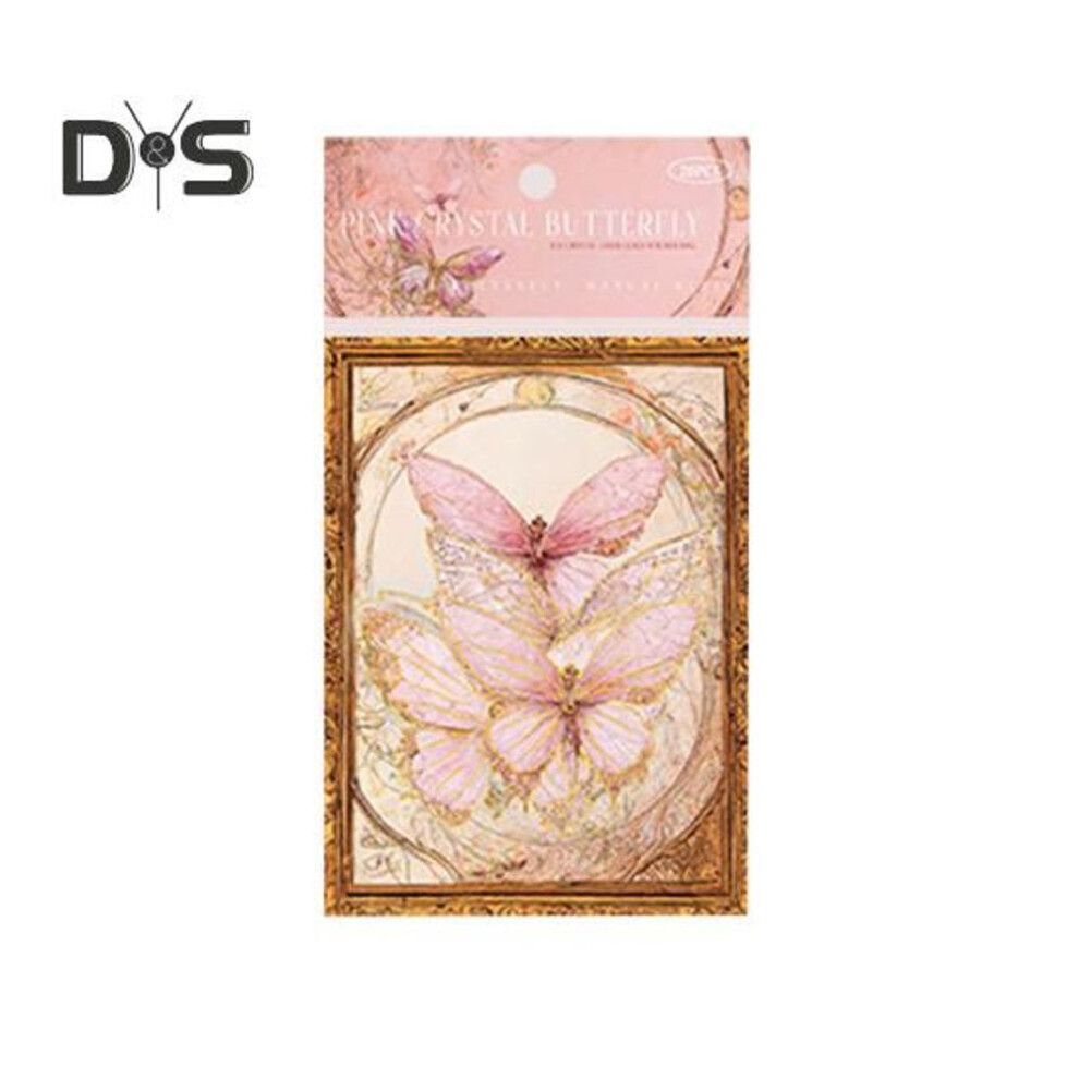(pink) 20 Pcs Butterfly Stickers Glitter Holographic Transparent Aesthetic Decals for Art Journaling Scrapbook Junk Journal Card Making DIY Craft