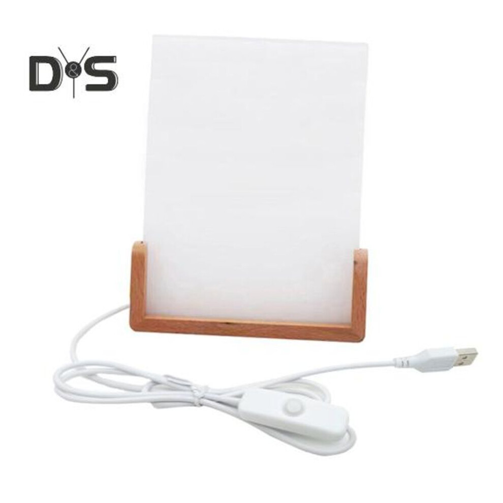 (as the picture, 8Inch A) Sublimation Acrylic Photo Frame with LED Light Heat Press DIY Wooden Stand LED Lighted Picture Frame Home Decor