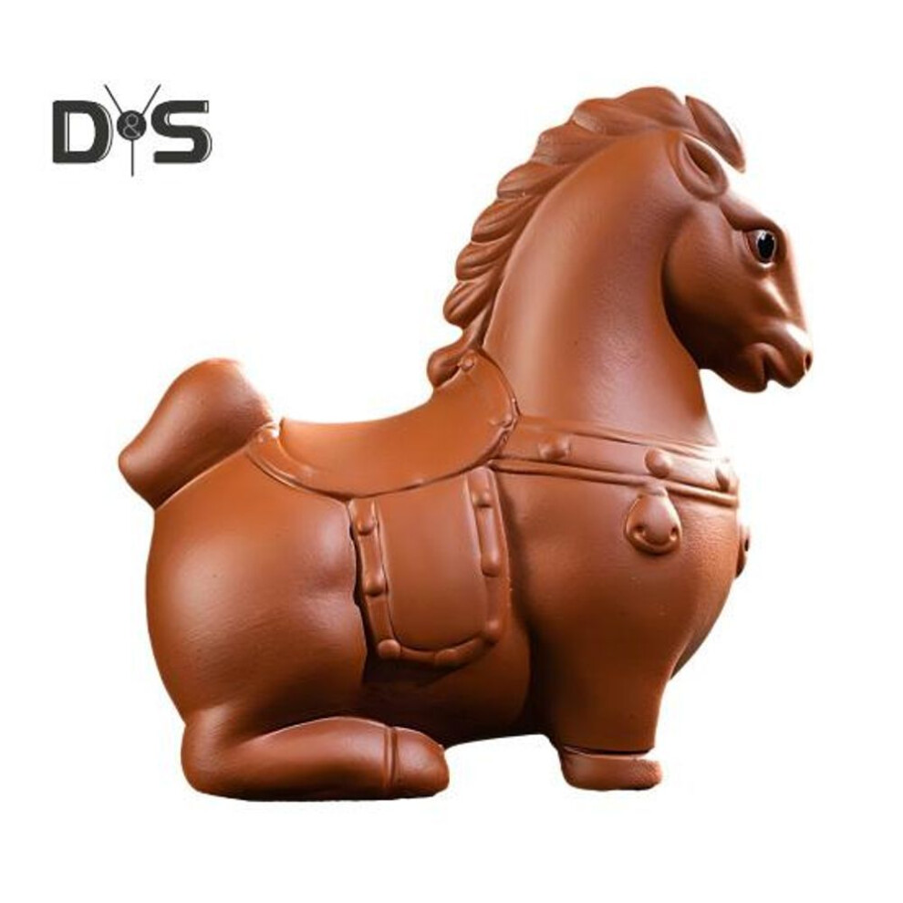 (tan) Horse Tea Pet Purple Clay Chinese Style Ornaments Vivid Image Pony Zen Decoration Desktop Tea Gadget