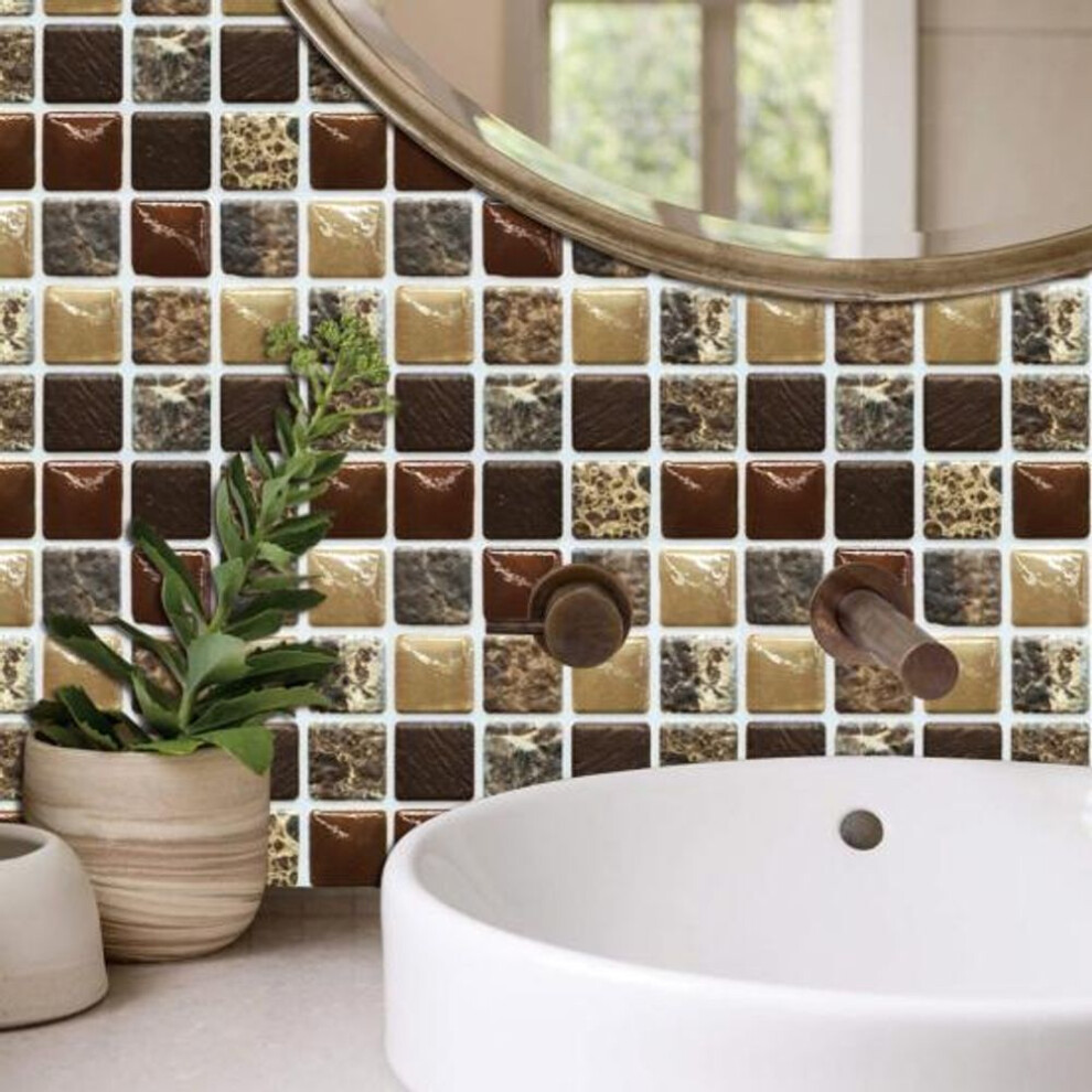 10Pcs Lightweight Background Sticker Mosaic Pattern Fashion Kitchen Wall Vinyl Mural Decals