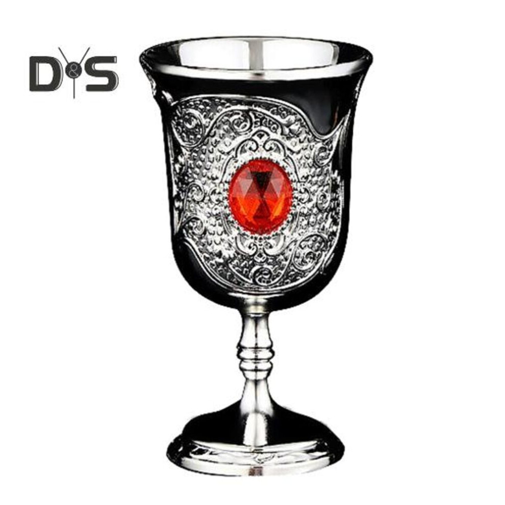 Shot Glass Strong Small Sturdy Smooth Surface Vintage Decorative Three Dimensional Relief European Style Ruby Goblet