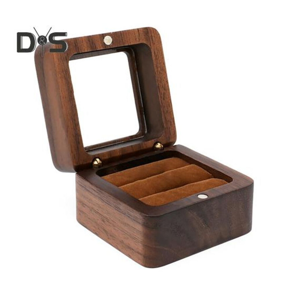 (as the picture, F) Wooden Ring Gift Box Portable Wedding Engagement Proposal Ring Storage Case Multifunction Bracelet Necklace Stud Earring Jewelry Display Holder