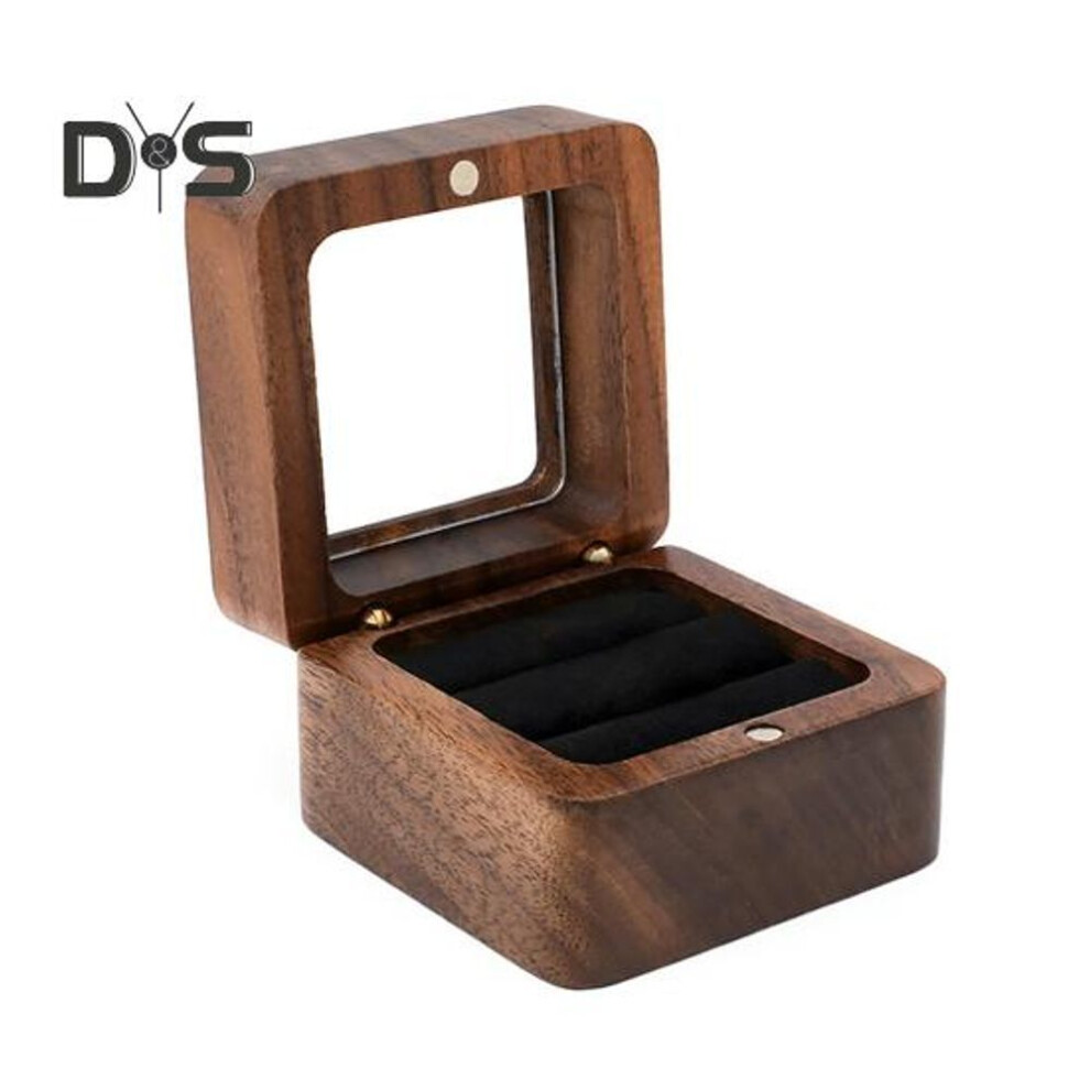 (as the picture, D) Wooden Ring Gift Box Portable Wedding Engagement Proposal Ring Storage Case Multifunction Bracelet Necklace Stud Earring Jewelry Display Holder