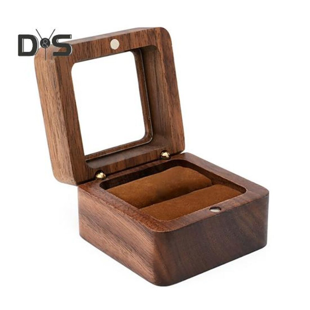 (as the picture, C) Wooden Ring Gift Box Portable Wedding Engagement Proposal Ring Storage Case Multifunction Bracelet Necklace Stud Earring Jewelry Display Holder