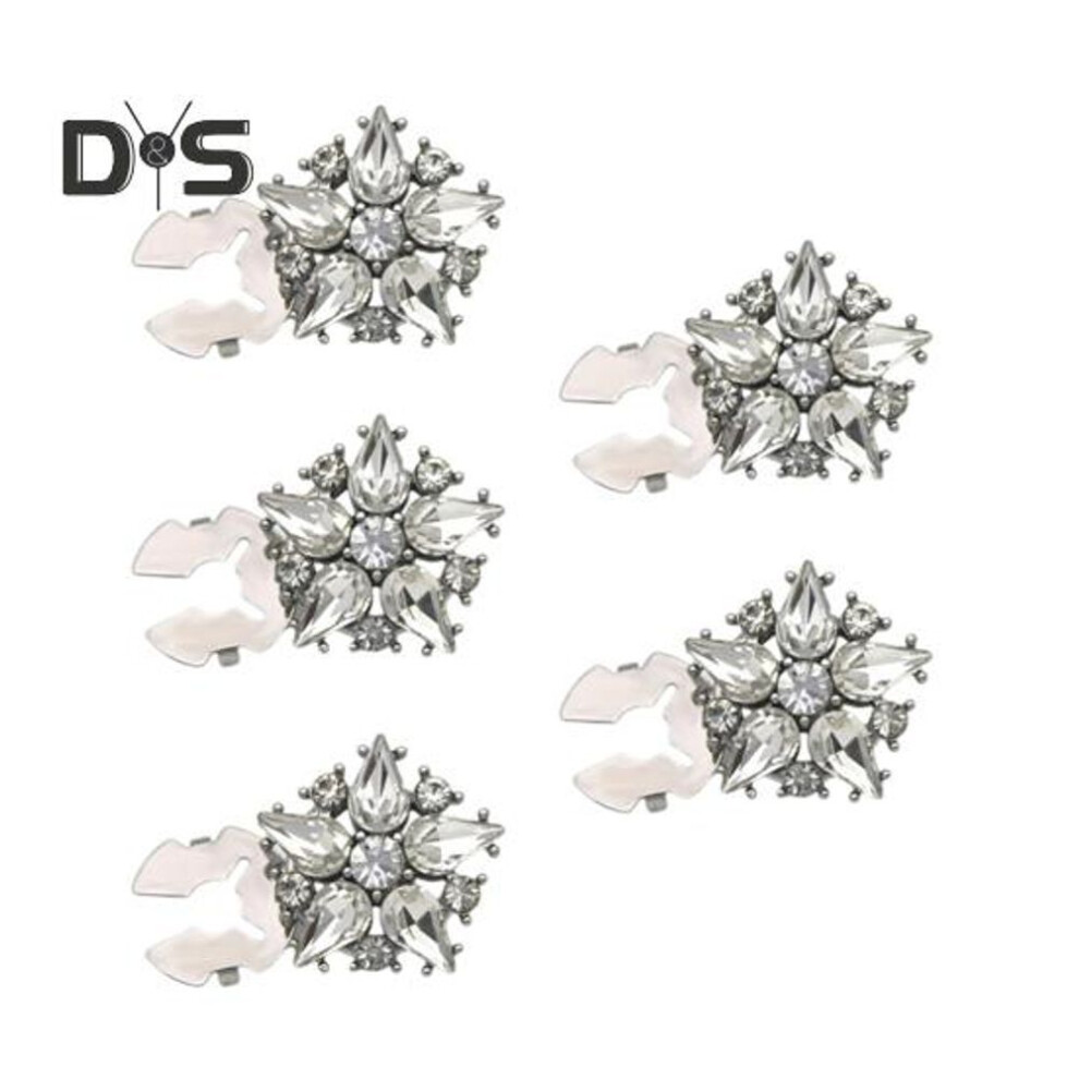 (white, 5pcs) 1/5pcs Rhinestone Star Button Cover No Sew Instant Removal Men Women Blouses Dresses Coats Shawls Shirts Buttons Cover Decorative Cufflink