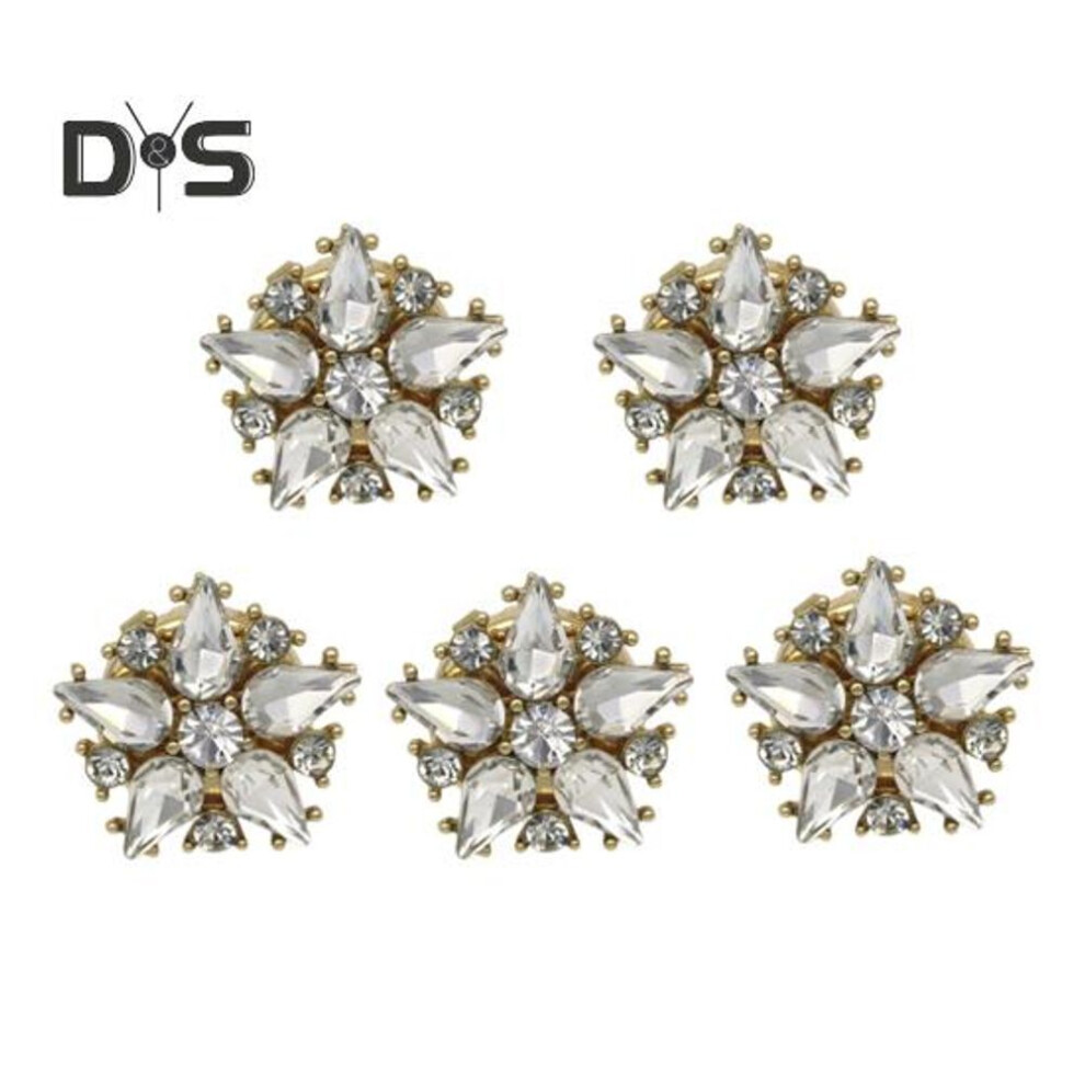 (golden, 5pcs) 1/5pcs Rhinestone Star Button Cover No Sew Instant Removal Men Women Blouses Dresses Coats Shawls Shirts Buttons Cover Decorative Cufflink