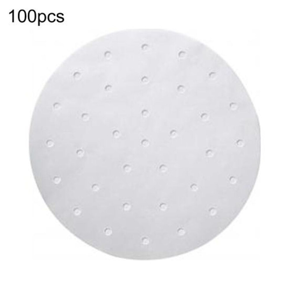 (15cm) 100pcs Non Stick Perforated Baking Paper Bread Snack Steamer Air Fryer Sheet