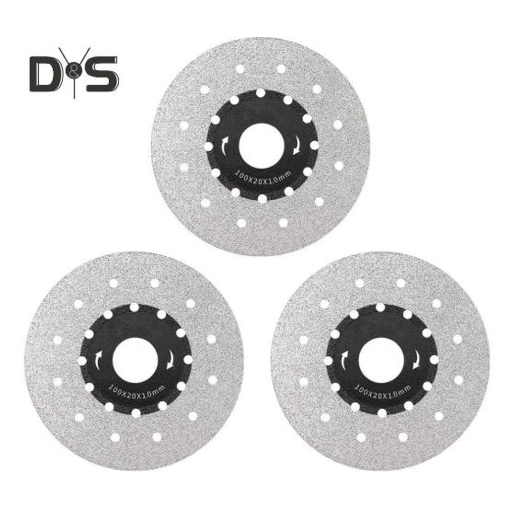 (as the picture, 3pcs) Porous Widened Cutting Blade for Stone Ceramic 4 Inch Super Thin Tile Saw Blade Precision Cutting Rock Slab And Tile Cutting Grinding Disc Angle