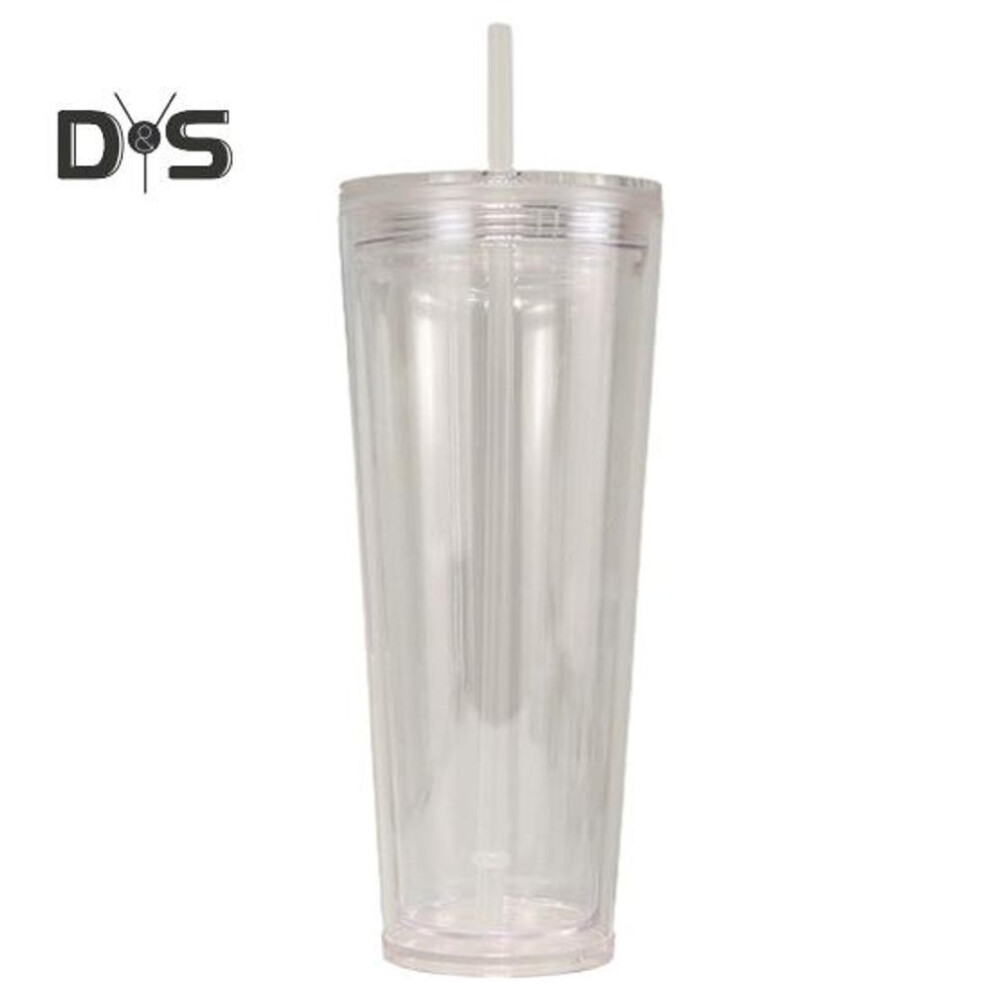 (clear) 710ml Cute Water Cup Safe to Use Useful Coffee Water Cold Straw Cup with Lid