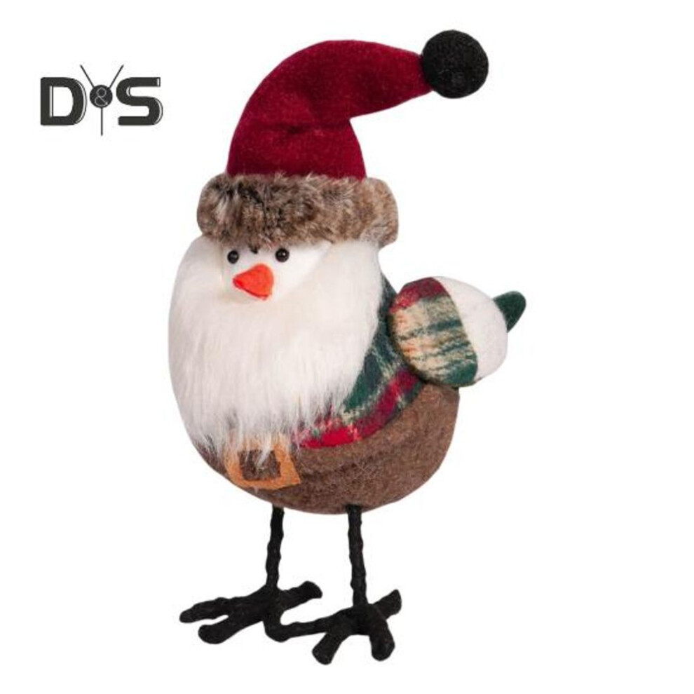 (as the picture, A) Christmas Bird Plush Standing Figurines Cute Birds Table Decorations For Xmas Tiered Tray Decor Festive Holiday Ornaments Gifts