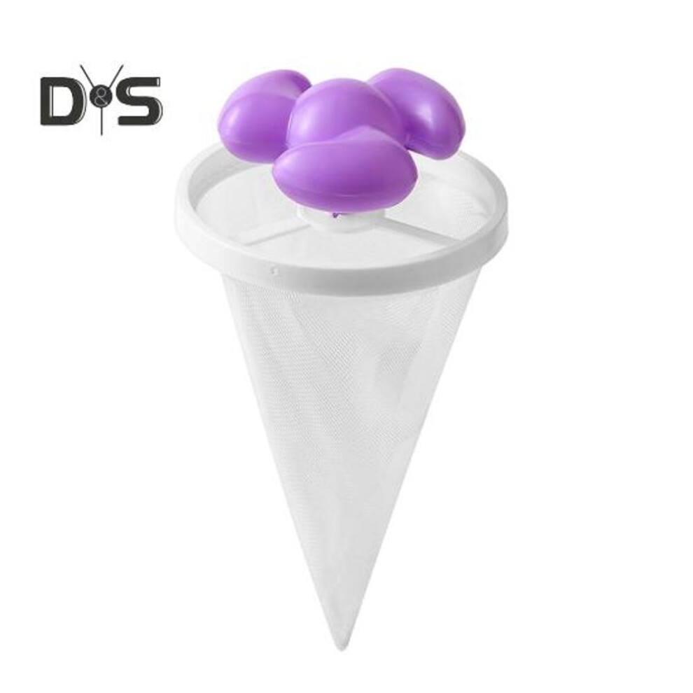 (purple) 1/3pcs Wool Sticker Filter Bag Washing Machine Prevent Clogging Easy To Use Reusable Mesh Drain Pipe Cleaner