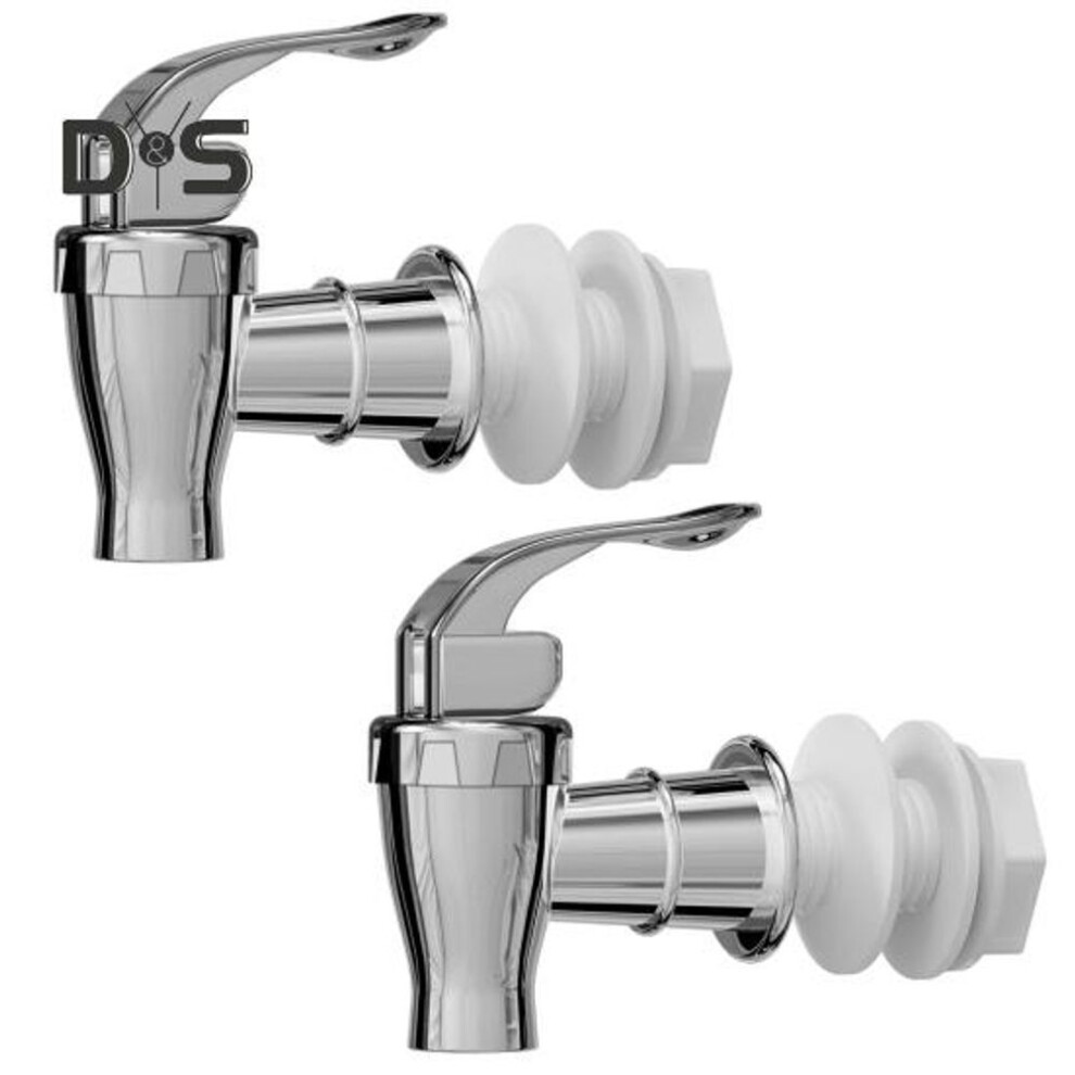 2pcs Faucets Silver Beverage Dispensers Spigots Push Style Replacement Faucets Flow Control Lever Handle For Glass/plastic Pitchers Jars Ideal