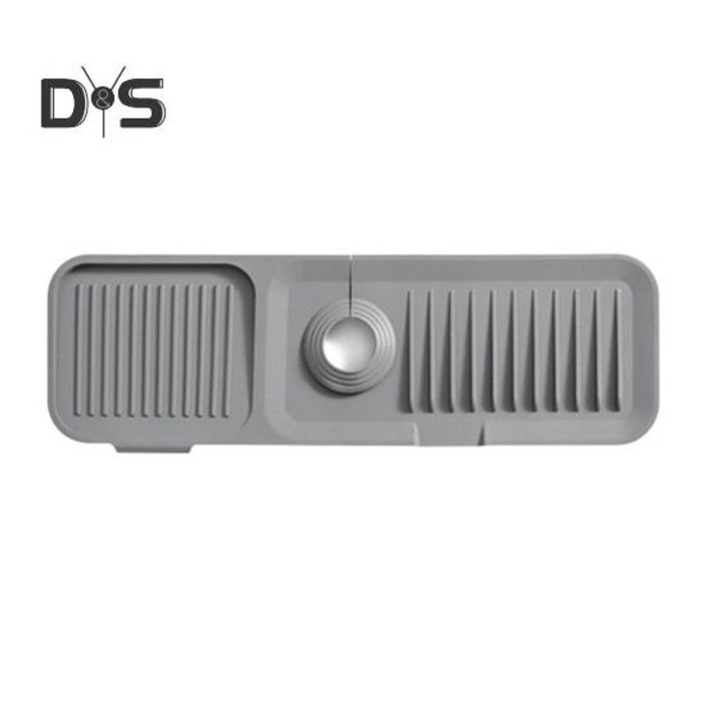 (dark gray, XL) Draining Mat Foldable Silicone Sink Splash Guard Non-slip Countertop Protector Faucet Draining Pad Kitchen Supply