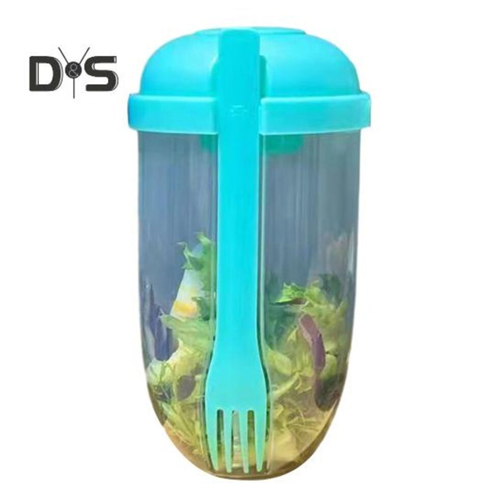(green) Salad Cup With Lid And Fork Leak-proof Salad Shaker Large Capacity Fruit Vegetable Container For Home Travel