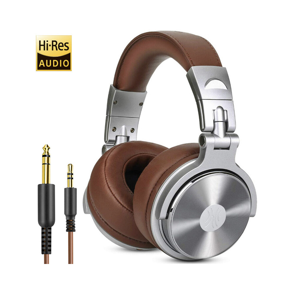 (Pro-30-) Oneodio Wired Headphones Professional Studio Pro 10/30/50 Dj Headphones With Microphone Over Ear Hifi Hi-Res Monitor Headset Silver 6935158803224